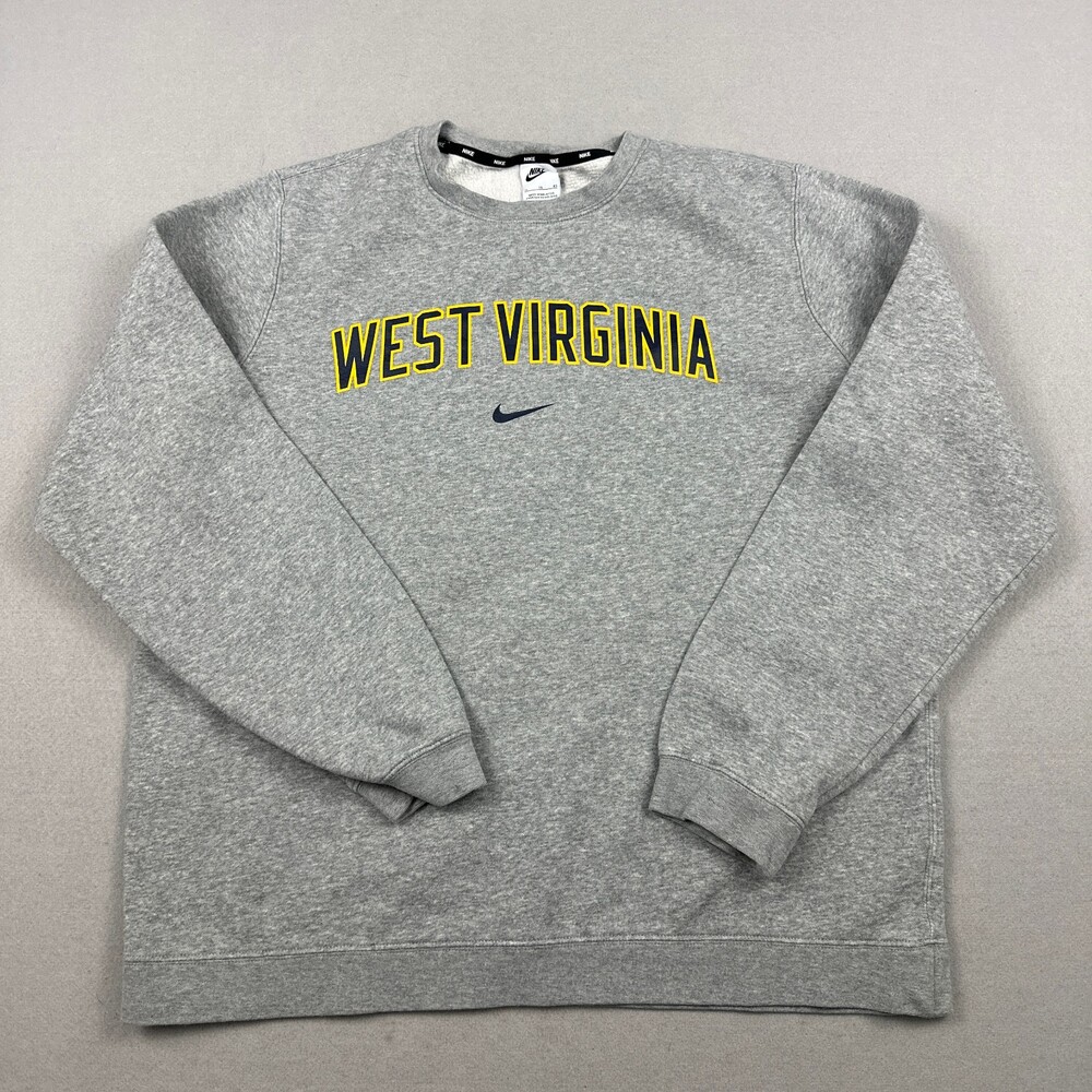 West Virginia Mountaineers Sweatshirt Men Extra Large Gray Nike Club Fleece XL *